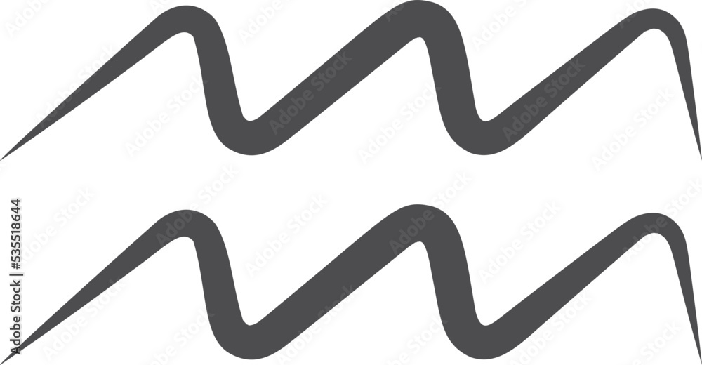 Aquarius sign. Horoscope black line astrology icon Aquarius sign. Horoscope black line astrology icon