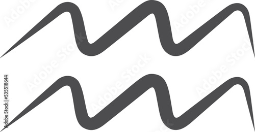 Aquarius sign. Horoscope black line astrology icon