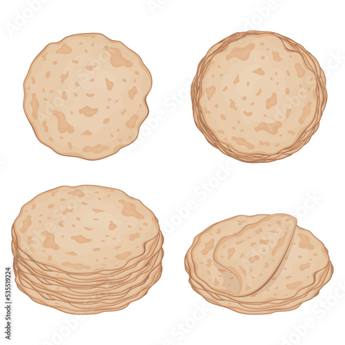 Stack of pancakes, color vector isolated cartoon-style illustration