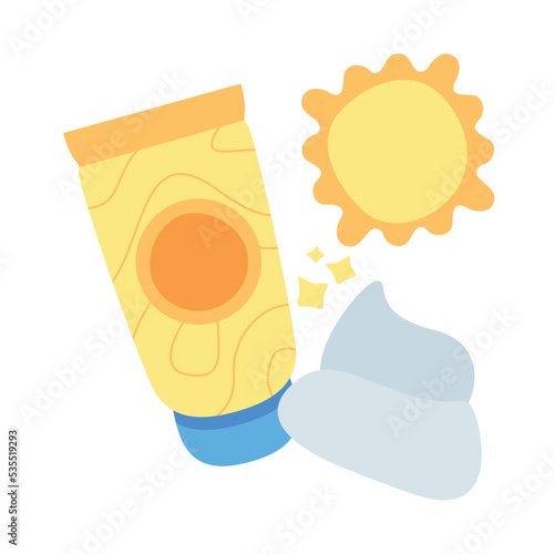 Sun cream vector illustration isolated on white background