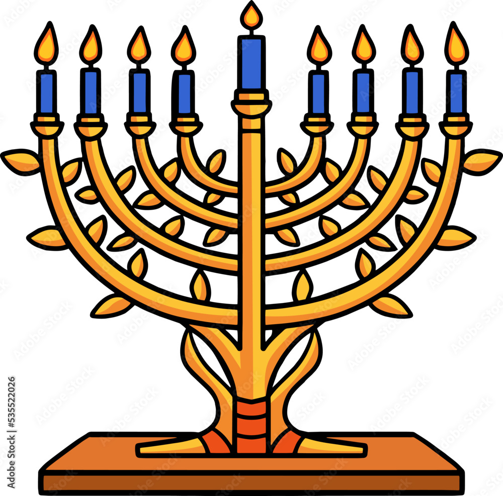 Hanukkah Menorah Cartoon Colored Clipart Stock Vector Adobe Stock