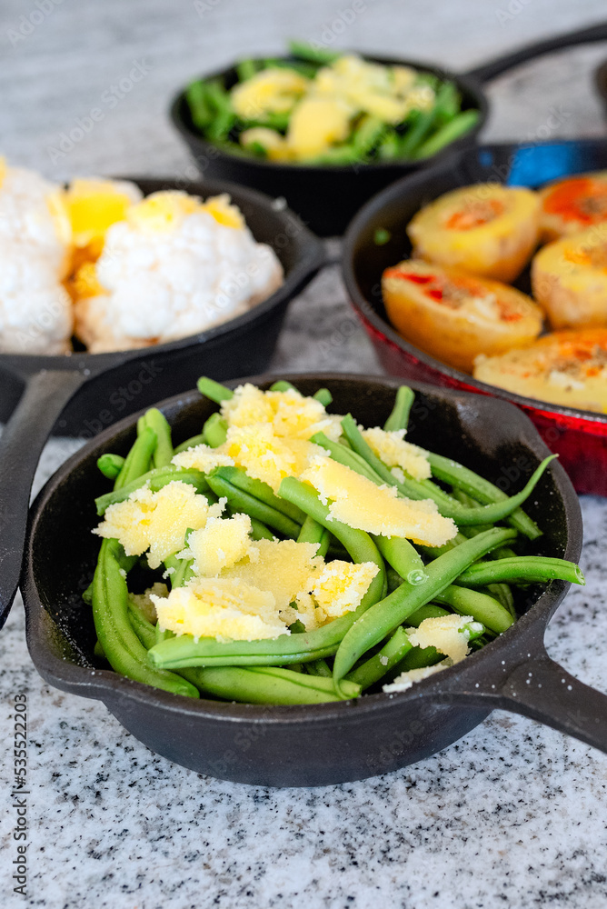 seasonal vegetables prepared grilling in a pan seasonal vegetables prepared grilling in a pan