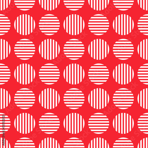 Red seamless pattern with white circles