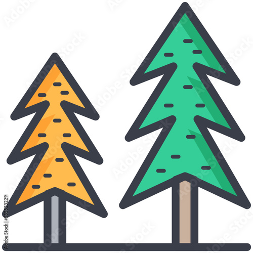 Evergreen Trees Vector Icon 