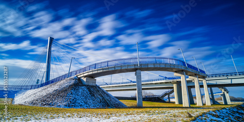 Monostor bridge - newly built Danube bridge between Komárno, Slovakia and Komárom, Hungary.