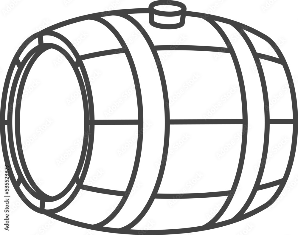 Barrel symbol. Wooden beverage container line icon Barrel symbol. Wooden beverage container line icon