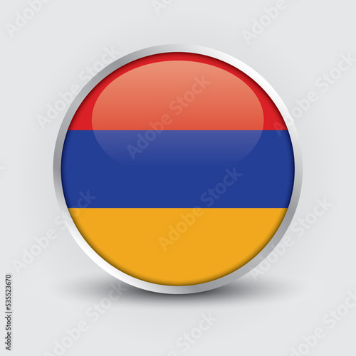 Free Download Armenia round flag design is used as badge, button, icon with reflection of shadow. Icon country. Realistic vector illustration. - GFXLoad