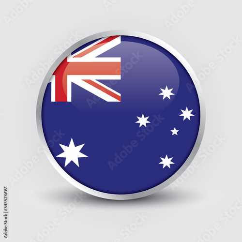Australia round flag design is used as badge, button, icon with reflection of shadow. Icon country. Realistic vector illustration. Free Download Australia round flag design is used as badge, button, icon with reflection of shadow. Icon country. Realistic vector illustration. - GFXLoad