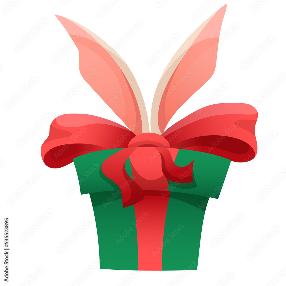 Cute rabbit character with gift box Cute rabbit character with gift box