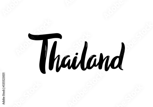Thailand Lettering. Handwritten country name. Vector design template.