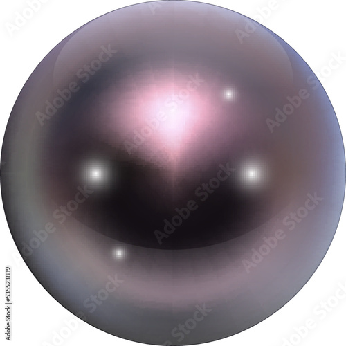 Precious round gem. Shiny orb. Sea pearl