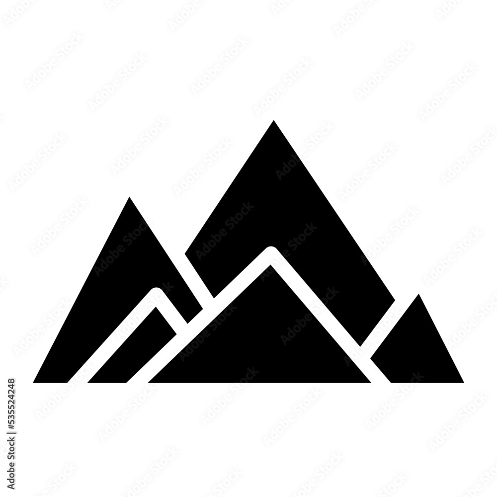 mountain glyph icon mountain glyph icon