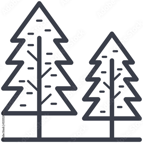 Pine Trees Vector Icon 