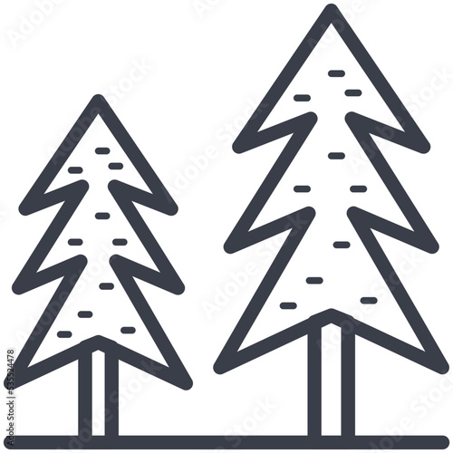 Evergreen Trees Vector Icon 