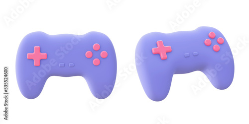 3d illustration icon of purple Controller for UI UX web mobile apps social media ads designs