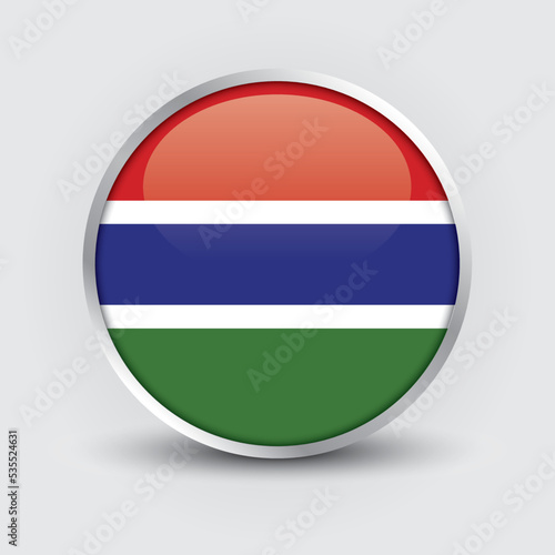 Free Download Gambia round flag design is used as badge, button, icon with reflection of shadow. Icon country. Realistic vector illustration. - GFXLoad