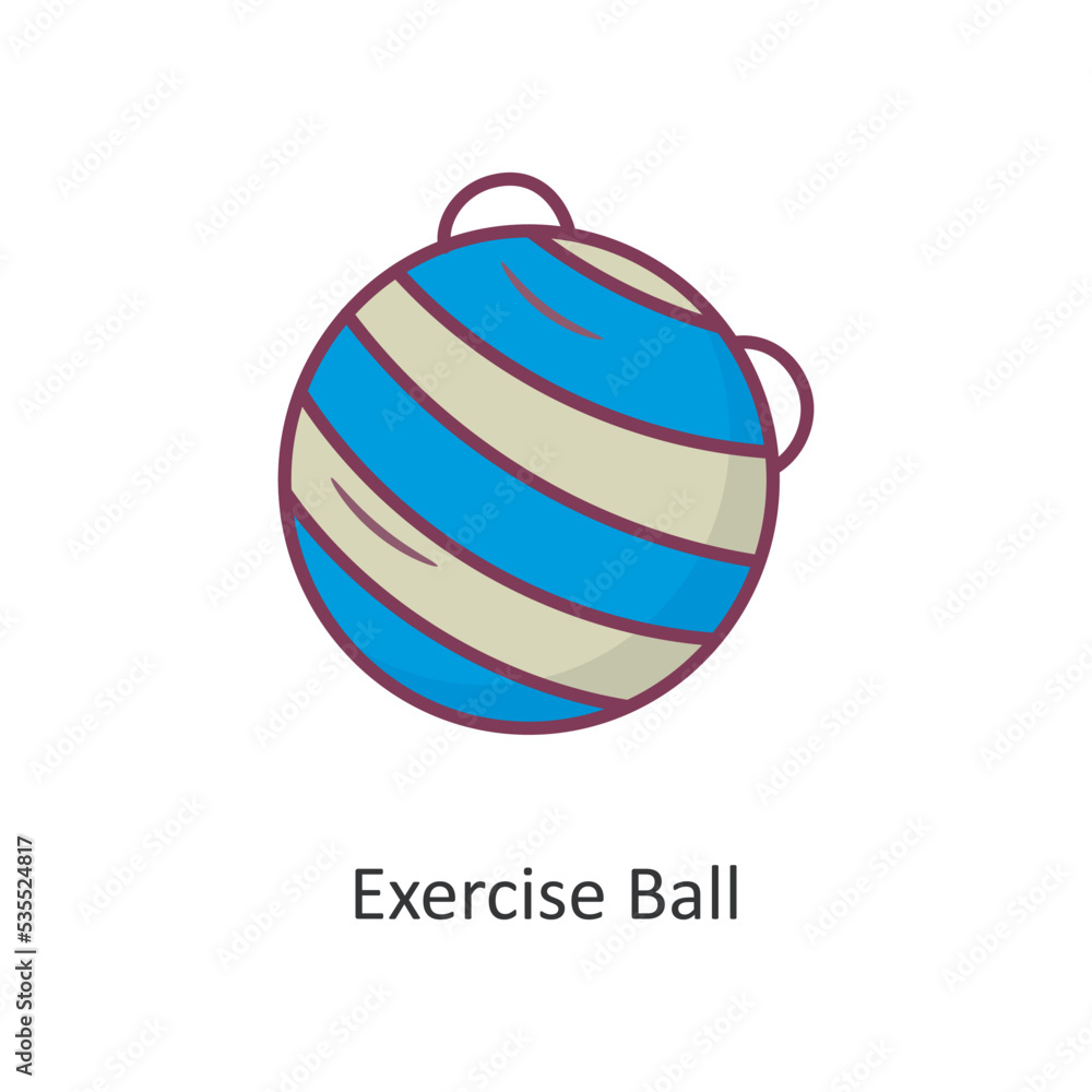 Exercise Ball Vector Filled outline Icon Design illustration. Workout Symbol on White background EPS 10 File