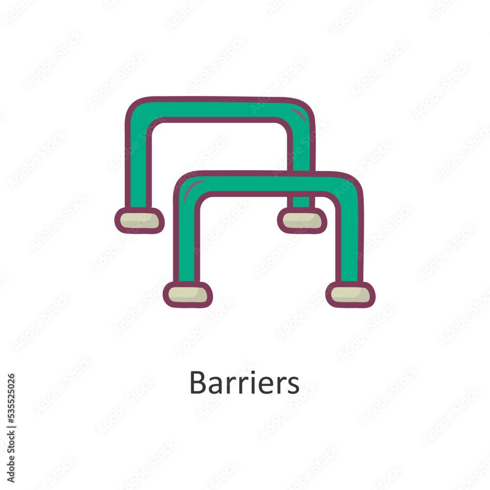 Barriers Vector Filled outline Icon Design illustration. Workout Symbol on White background EPS 10 File Barriers Vector Filled outline Icon Design illustration. Workout Symbol on White background EPS 10 File