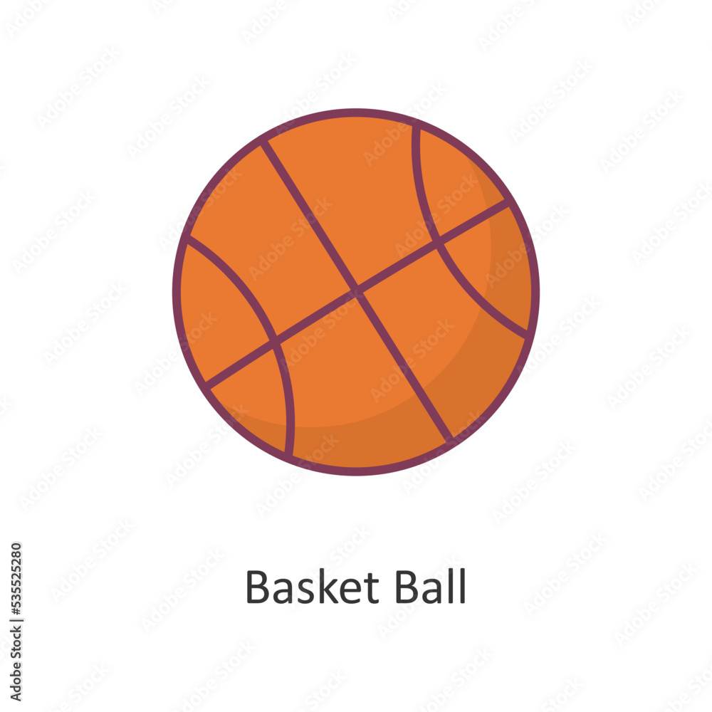 Basket Ball Vector Filled outline Icon Design illustration. Workout Symbol on White background EPS 10 File