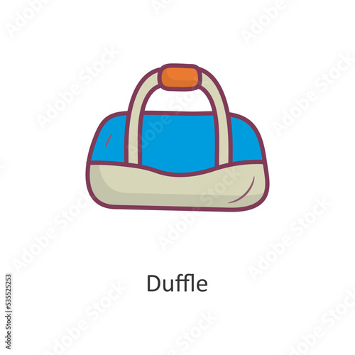 Duffle Vector Filled outline Icon Design illustration. Workout Symbol on White background EPS 10 File