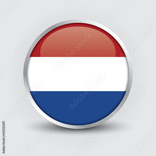 Netherlands round flag design is used as badge, button, icon with reflection of shadow. Icon country. Realistic vector illustration. Free Download Netherlands round flag design is used as badge, button, icon with reflection of shadow. Icon country. Realistic vector illustration. - GFXLoad
