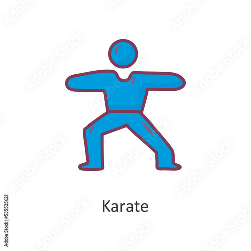 Karate Vector Filled outline Icon Design illustration. Workout Symbol on White background EPS 10 File