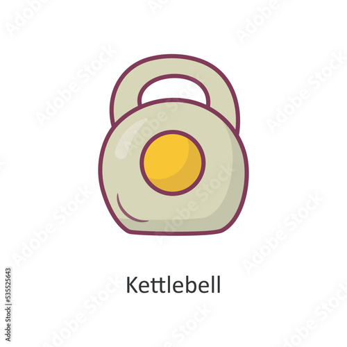 Kettle bell Vector Filled outline Icon Design illustration. Workout Symbol on White background EPS 10 File