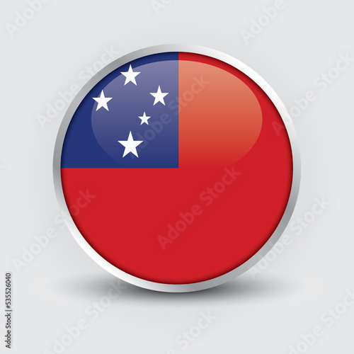 Samoa round flag design is used as badge, button, icon with reflection of shadow. Icon country. Realistic vector illustration. Free Download Samoa round flag design is used as badge, button, icon with reflection of shadow. Icon country. Realistic vector illustration. - GFXLoad