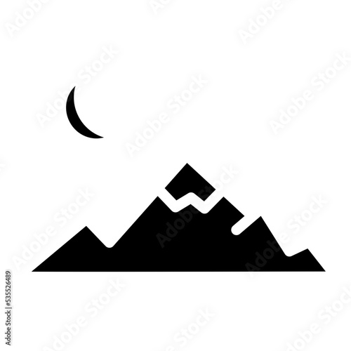 night mountains glyph icon