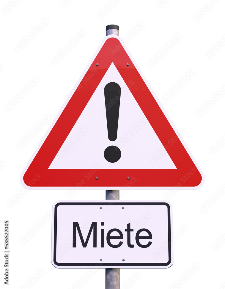 3d Illustation - Achtung - Miete - Freisteller - Freigestellt 3d Illustation - Achtung - Miete - Freisteller - Freigestellt