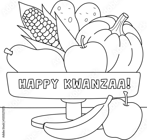 Happy Kwanzaa Mazao Coloring Page for Kids photo