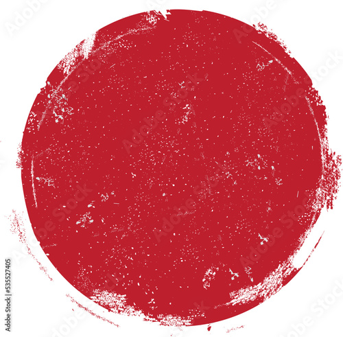 Red grunge circle stamp. Round stamp vector isolated on white background. Red stamp vector. For grunge badge, seal, ink and stamp design template. Round grunge hand drawn circle shape, vector