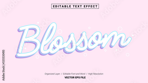 Editable Blossom Font Design. Alphabet Typography Template Text Effect. Lettering Vector Illustration for Product Brand and Business Logo.
