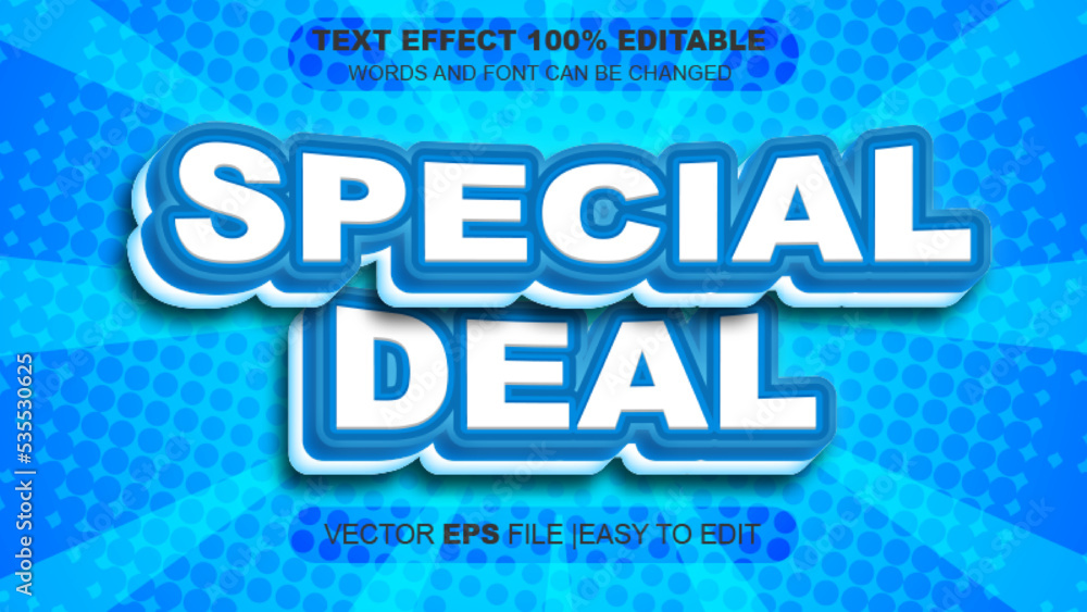 Special deal style 3D text effect editable vector Eps Special deal style 3D text effect editable vector Eps