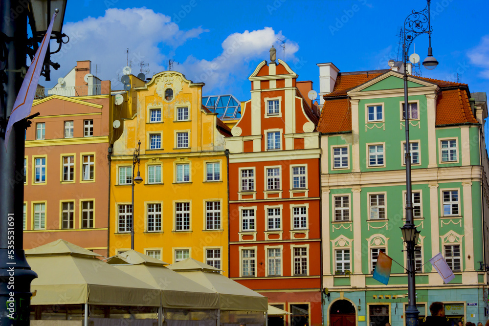 Fototapeta premium Olordul old houses in Old Town , wroclaw, poland