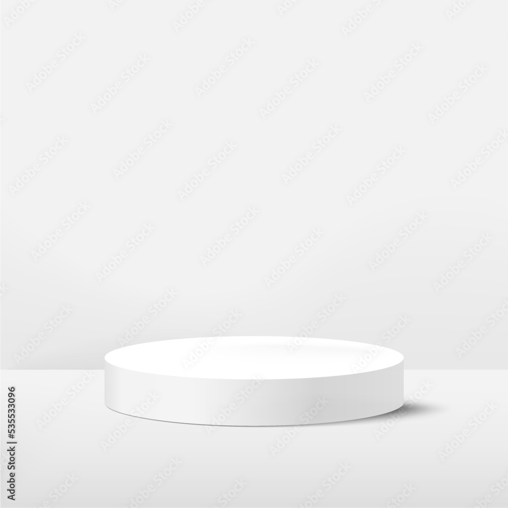 Vector realistic podium on white background. Empty space for product presentation. Vector realistic podium on white background. Empty space for product presentation.