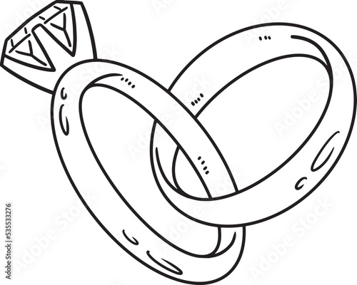  Wedding Ring Isolated Coloring Page for Kids