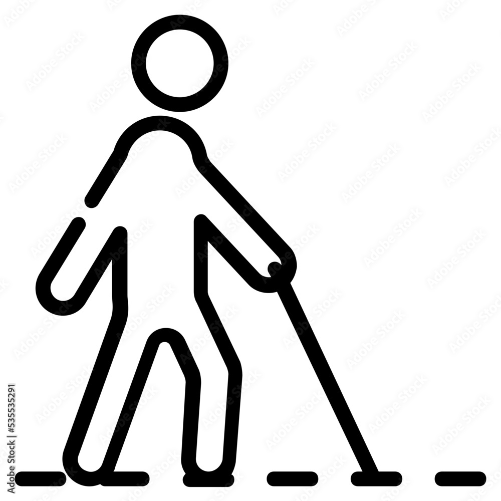 An outline icon of disable man 