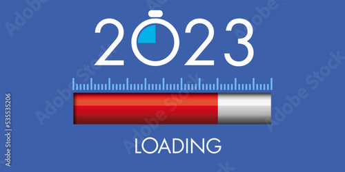 Carte de vœux 2023 sur le concept du compte à rebours et du temps qui passe, symbolisé par un curseur digital.