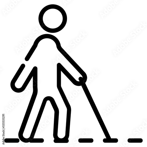 An outline icon of disable man 