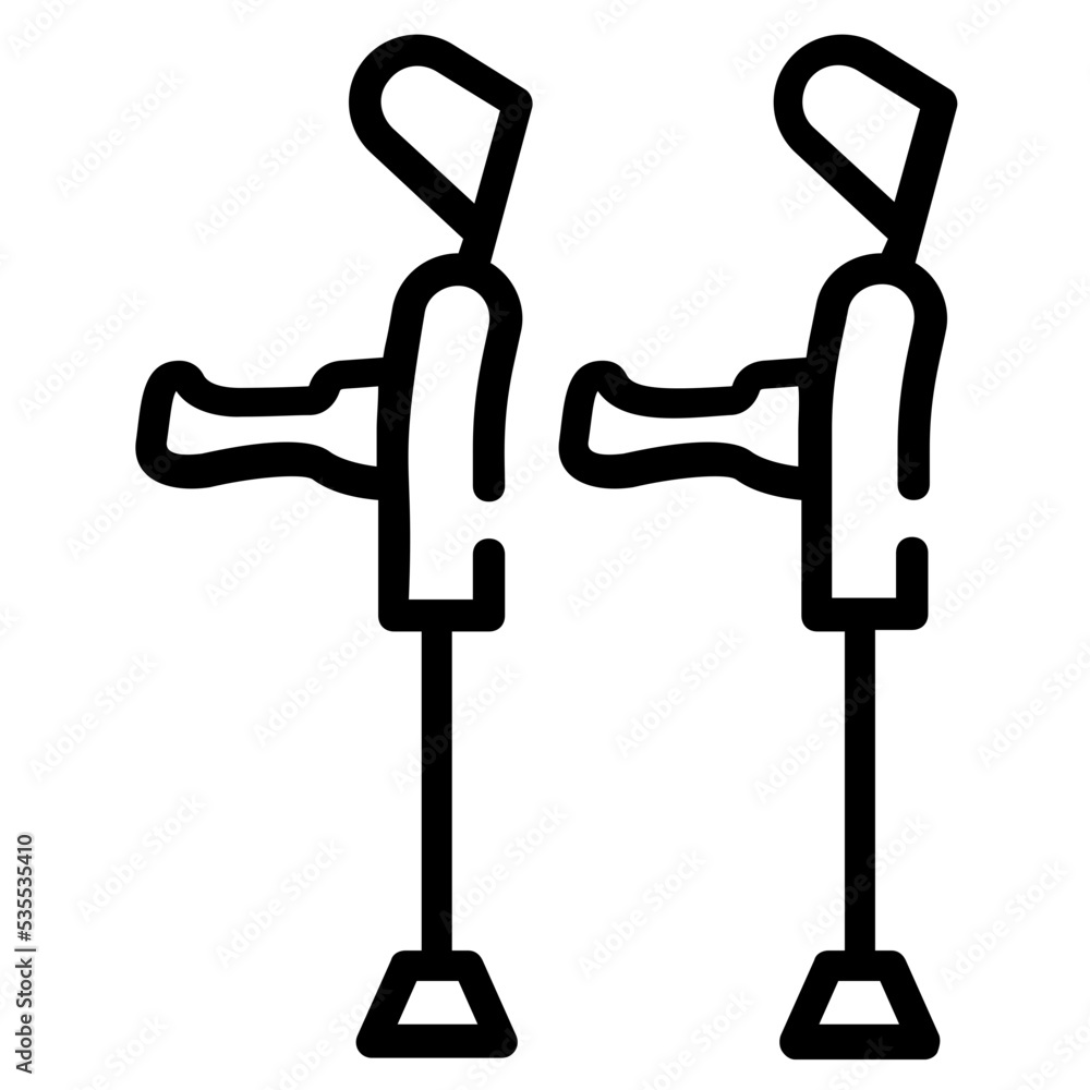 Premium outline icon of forearm crutches Premium outline icon of forearm crutches