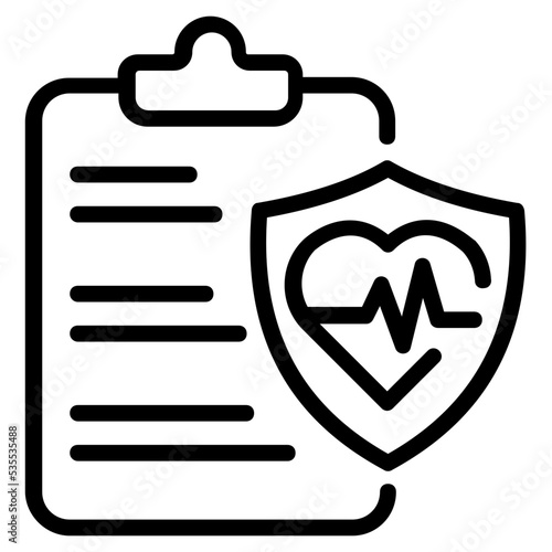 Get this outline icon of health report 