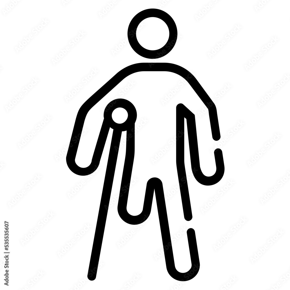 An outline icon of disable man An outline icon of disable man