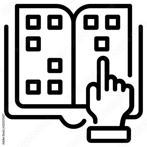 Check out this line icon of braille