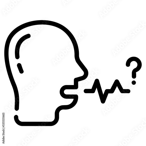 An outline icon of speech impairment 