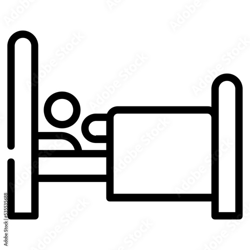 An outline icon design of stretcher