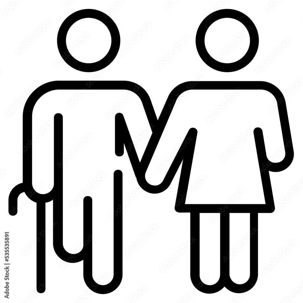 An outline icon of disable man An outline icon of disable man