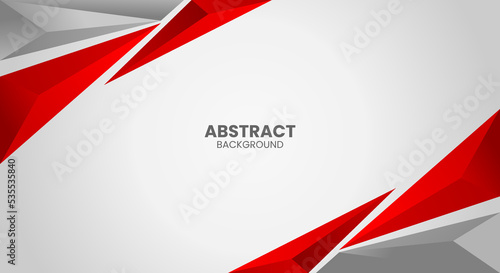 
White gray background with red polygonal