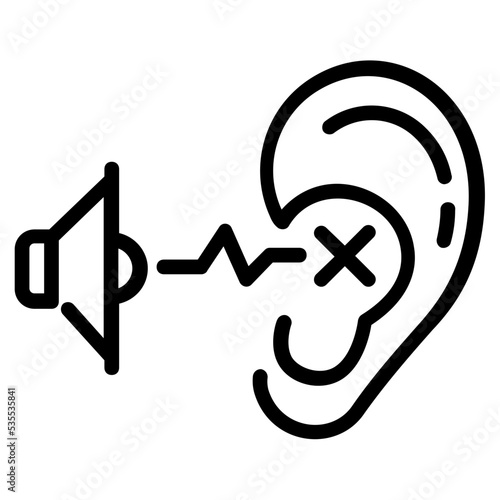 An outline icon of hearing disability 