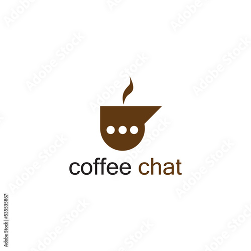 coffee chat logo template illustration design vector